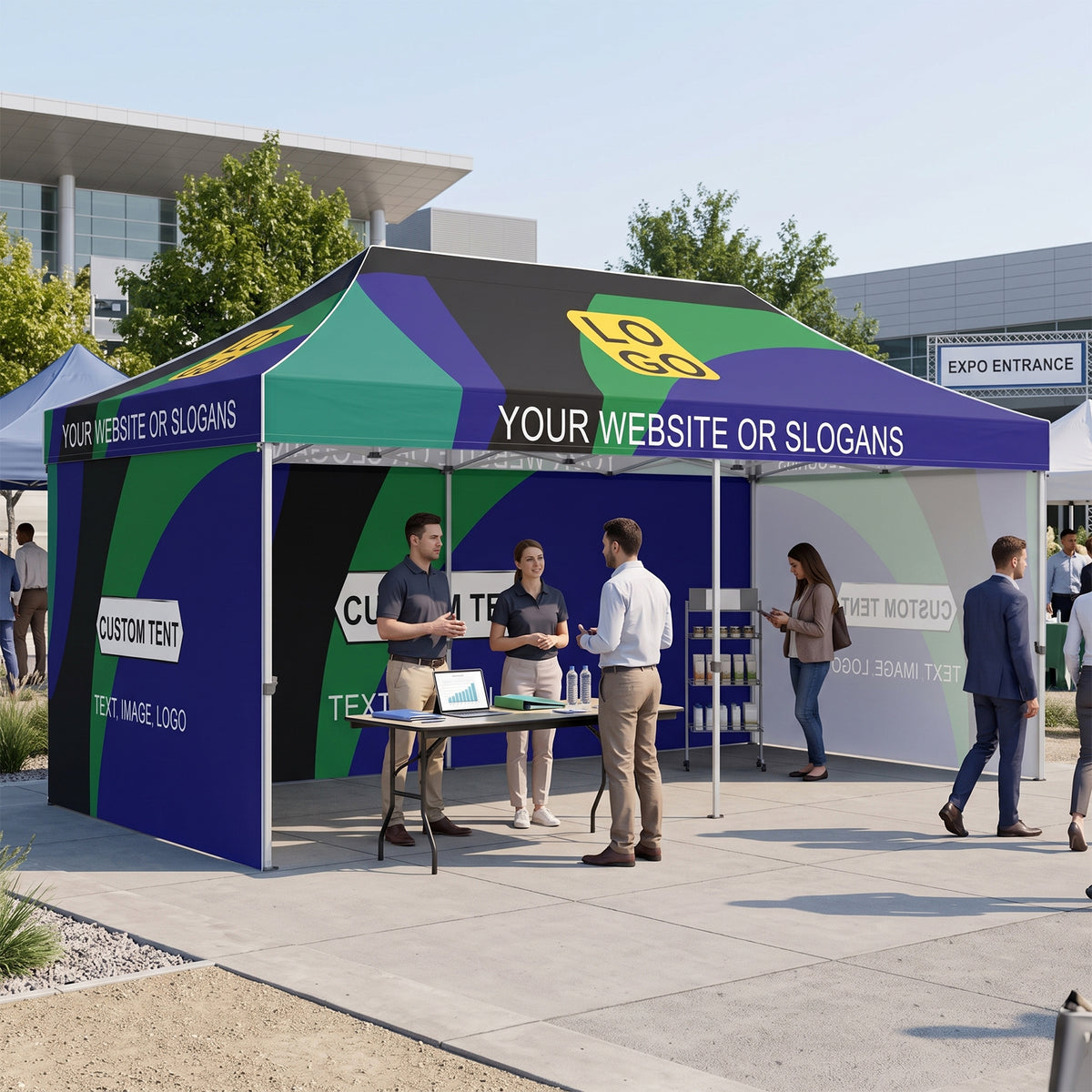 Custom Canopy Tent 10x20 with Logo, Custom Vendor Tent