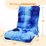 Tufted Outdoor/Indoor Seat/Back Chair Cushion, Set of 2, 42'' x 21''