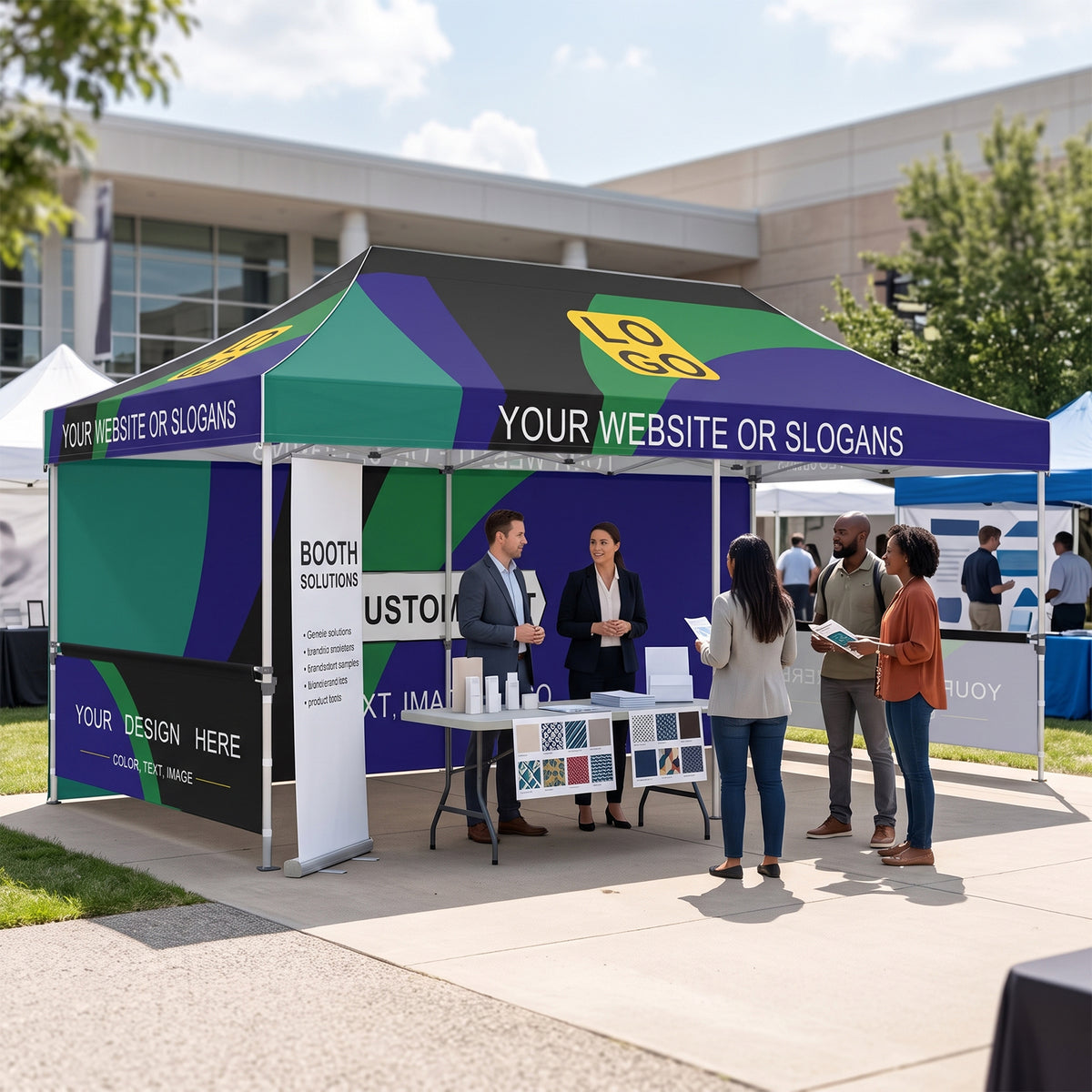 Custom Canopy Tent 10x20 with Logo, Custom Vendor Tent