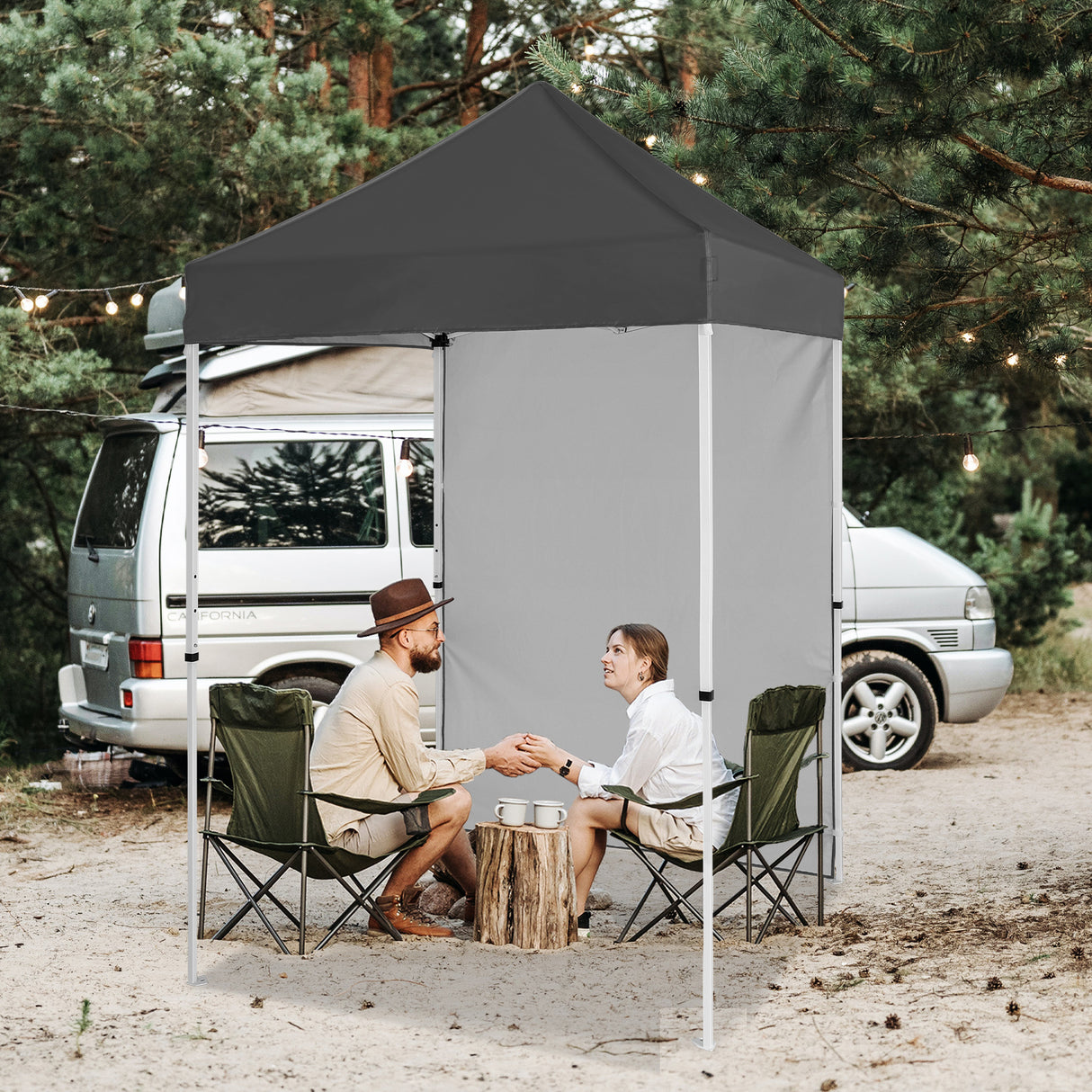 EAGLE PEAK Straight Leg Outdoor Portable Canopy Tent with Removable Sunwalls 5x5 ft, Carry Bag Included