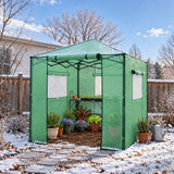 7x7 Easy Setup Pop Up Greenhouse, 2 Folding Shelves - Eagle Peak®