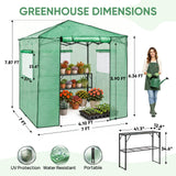 7x7 Easy Setup Pop Up Greenhouse, 2 Folding Shelves - Eagle Peak®