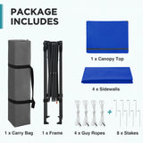 6x4 Instant Pop Up Canopy Tent  with 4 Side Wall Panels