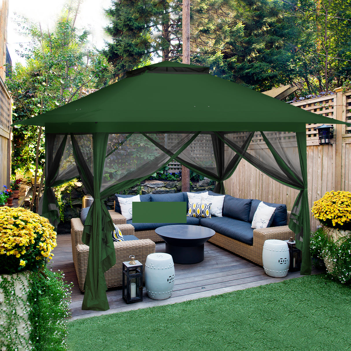 EAGLE PEAK 13x13 Pop Up Gazebo w/ Mosquito Netting - Eagle Peak Canopy and Outdoor Products