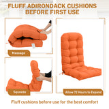 5" High Back Adirondack Chair Cushions, 49x20x5 in, 1/2/4 Pack