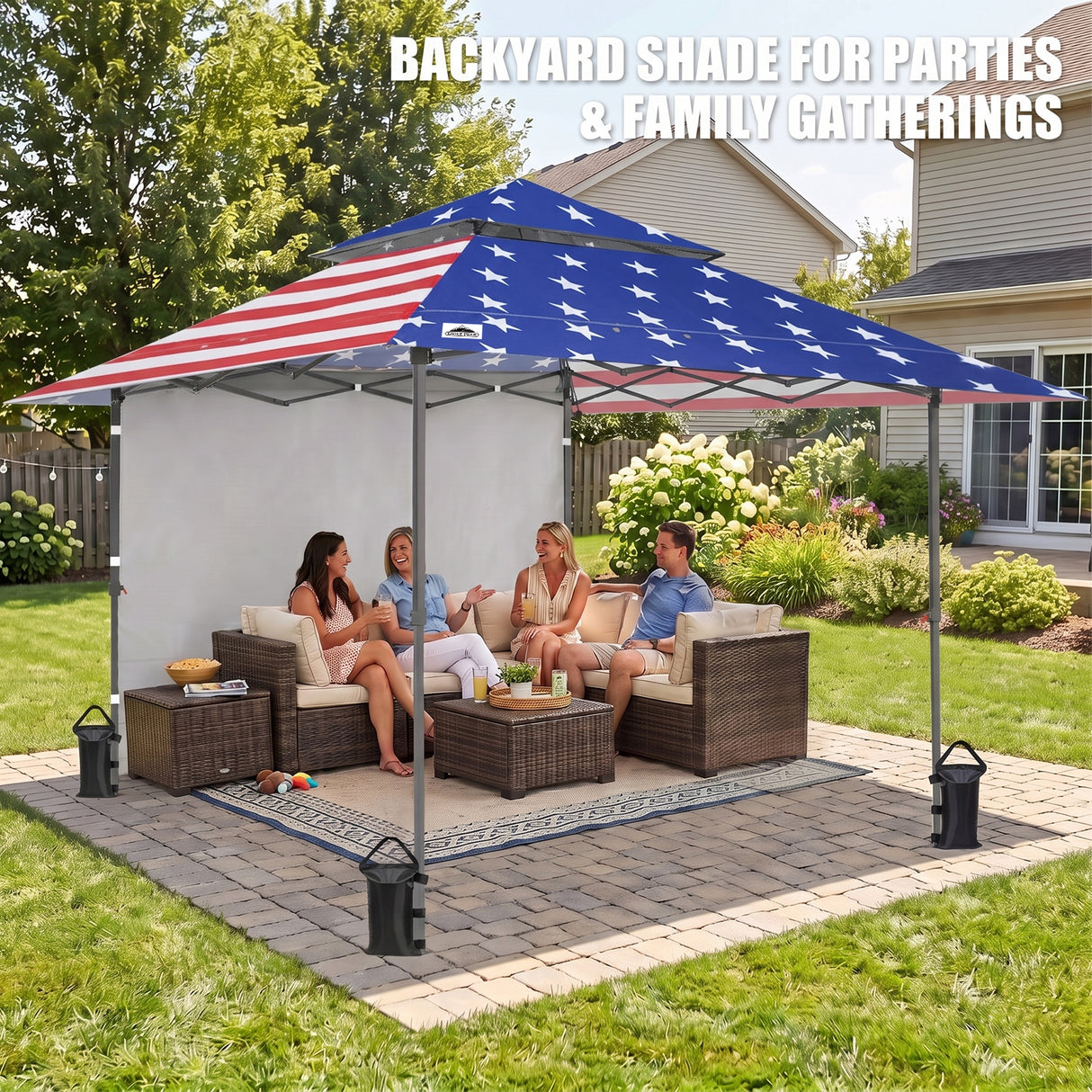 13x13 Pop Up Canopy Tent Sidewall, Extended Eaves