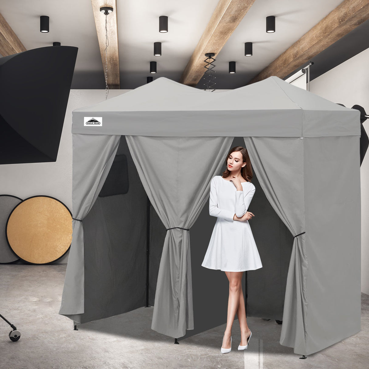 8x4 Outdoor Changing Room, 2 Room Pop Up Portable Changing Room - Eagle Peak Custom Canopy Tent
