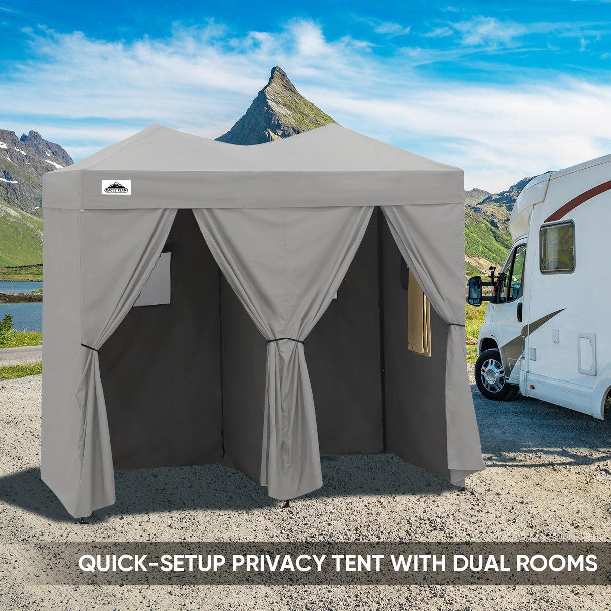 8x4 Outdoor Changing Room, 2 Room Pop Up Portable Changing Room - Eagle Peak Custom Canopy Tent