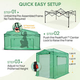 8x6 Easy Setup Pop Up Greenhouse, Mesh Door & Windows - Eagle Peak®