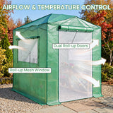 8x6 Easy Setup Pop Up Greenhouse, Mesh Door & Windows - Eagle Peak®