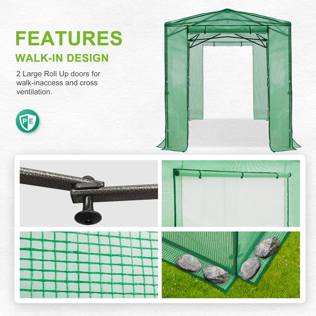8x6 Walk - in Greenhouse with Upgraded Screen Mesh Door - Eagle Peak