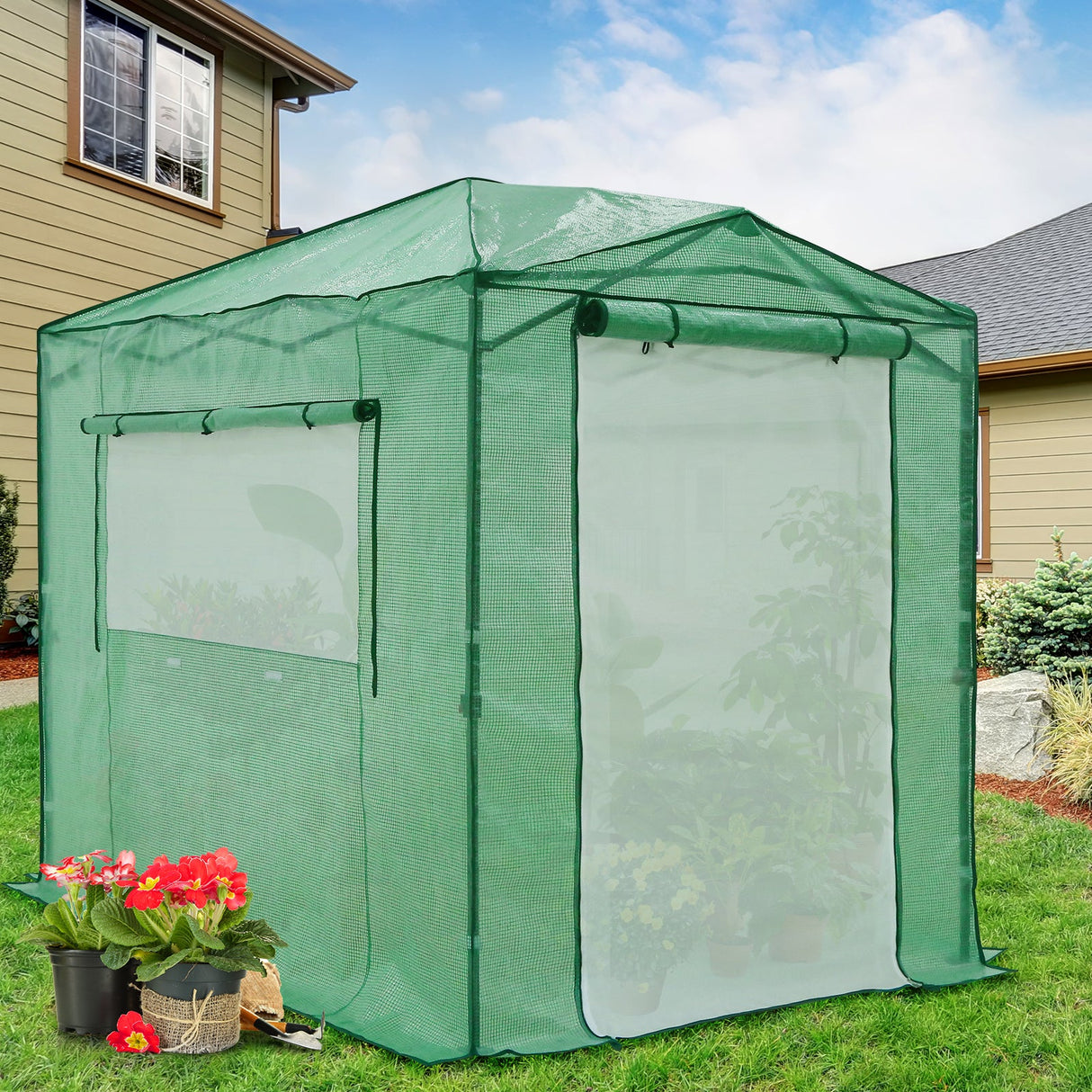 8x6 Walk - in Greenhouse with Upgraded Screen Mesh Door - Eagle Peak