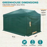 8x6/8x12/10x10 Walk in Shade Cloth Cover Greenhouse Gable Roof Gardening Green House with Mesh Cover - Eagle Peak Custom Canopy Tent