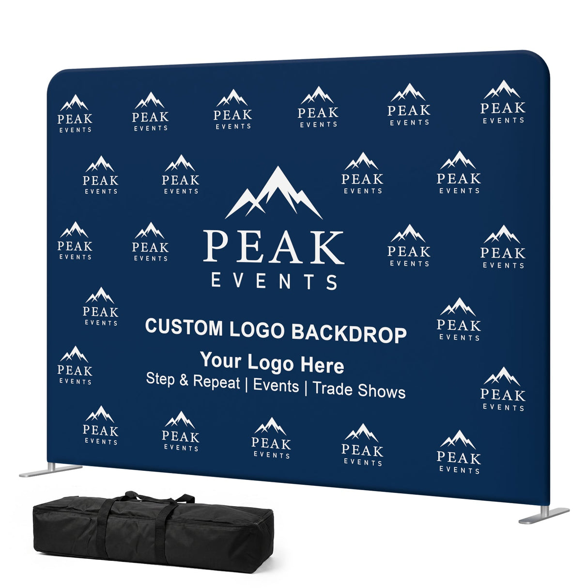 8x7.5 FT/10x7.5 FT/20x7.5 FT Custom Tension Fabric Trade Show Backdrop with Stand - Eagle Peak®
