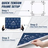 8x7.5 FT/10x7.5 FT/20x7.5 FT Custom Tension Fabric Trade Show Backdrop with Stand - Eagle Peak®