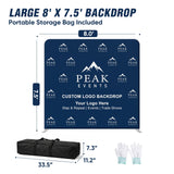 8x7.5 FT/10x7.5 FT/20x7.5 FT Custom Tension Fabric Trade Show Backdrop with Stand - Eagle Peak®