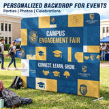 8x7.5 FT/10x7.5 FT/20x7.5 FT Custom Tension Fabric Trade Show Backdrop with Stand - Eagle Peak®