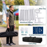8x7.5 FT/10x7.5 FT/20x7.5 FT Custom Tension Fabric Trade Show Backdrop with Stand - Eagle Peak®