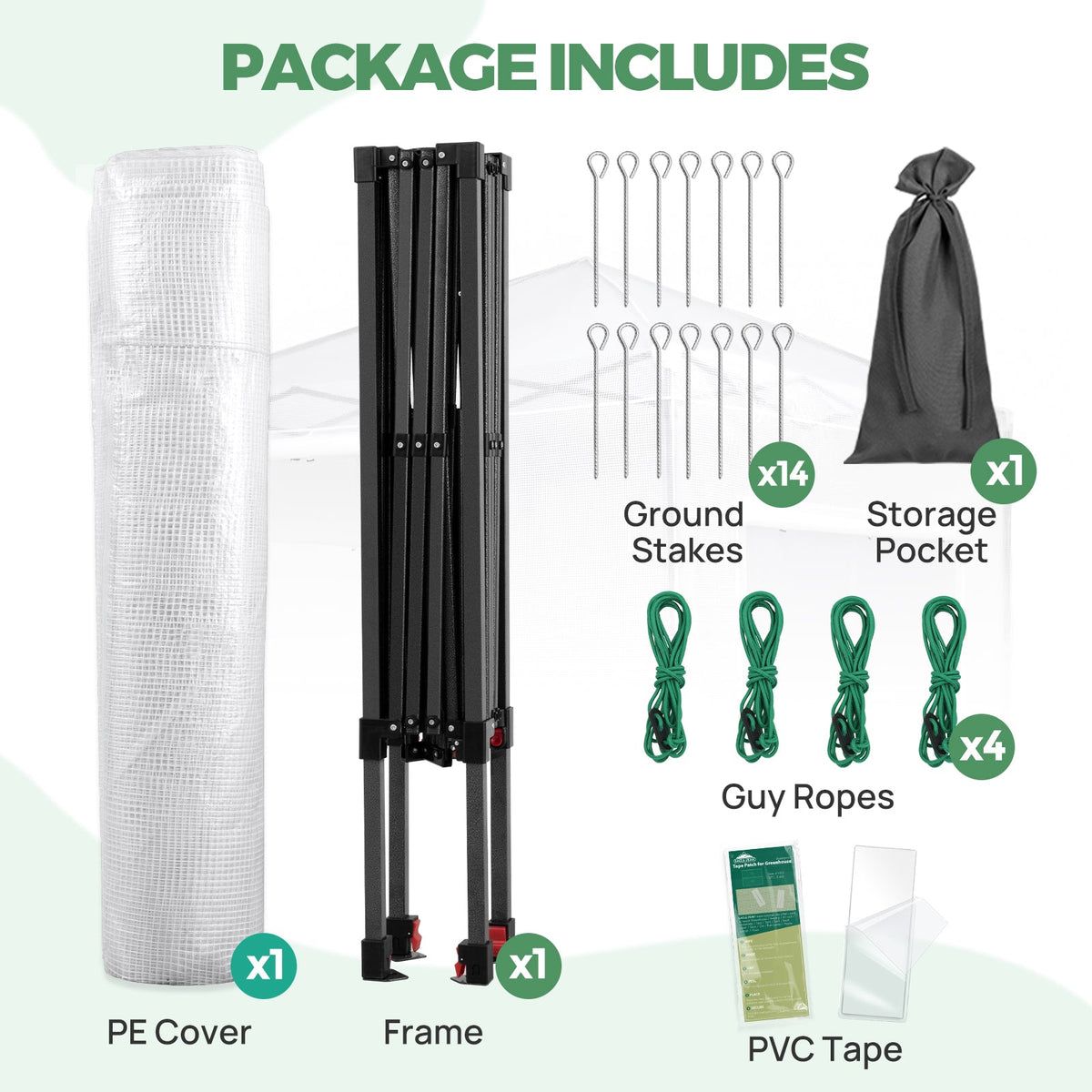 8x8 Easy Setup Pop Up Greenhouse - Eagle Peak®