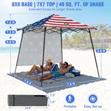 8X8 Pop Up Canopy Tent, Sidewall, Extended Eaves - Eagle Peak®