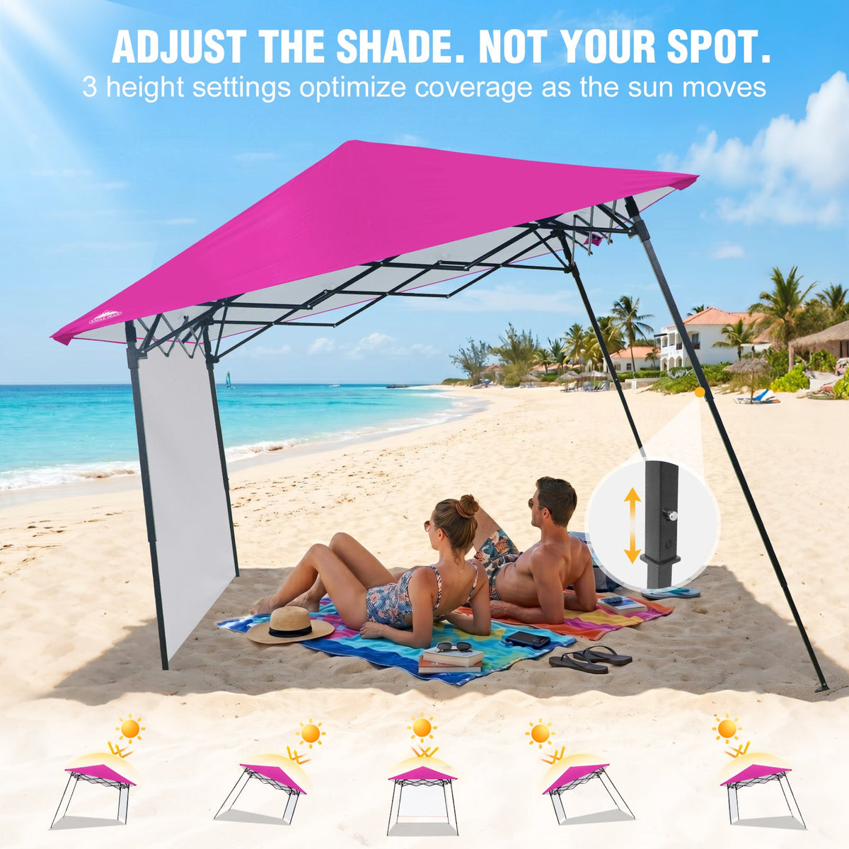 8X8 Pop Up Canopy Tent, Sidewall, Extended Eaves - Eagle Peak®