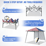 8X8 Pop Up Canopy Tent, Sidewall, Extended Eaves - Eagle Peak®