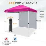 8x8 Pop Up Canopy Tent with 1 Sidewall - Eagle Peak®