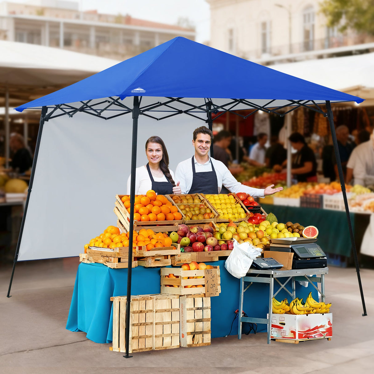 8x8 Pop Up Canopy Tent with Extended Eaves & Sidewall - Eagle Peak