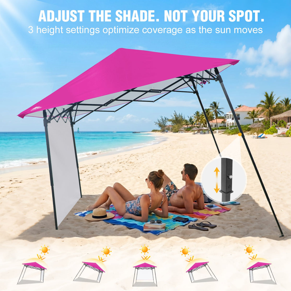 8x8 Pop Up Canopy Tent with Extended Eaves & Sidewall - Eagle Peak®