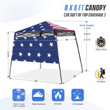 8x8 Pop Up Canopy Tent with Sidewall,8x8 Base 6x6 Top - Eagle Peak Custom Canopy Tent