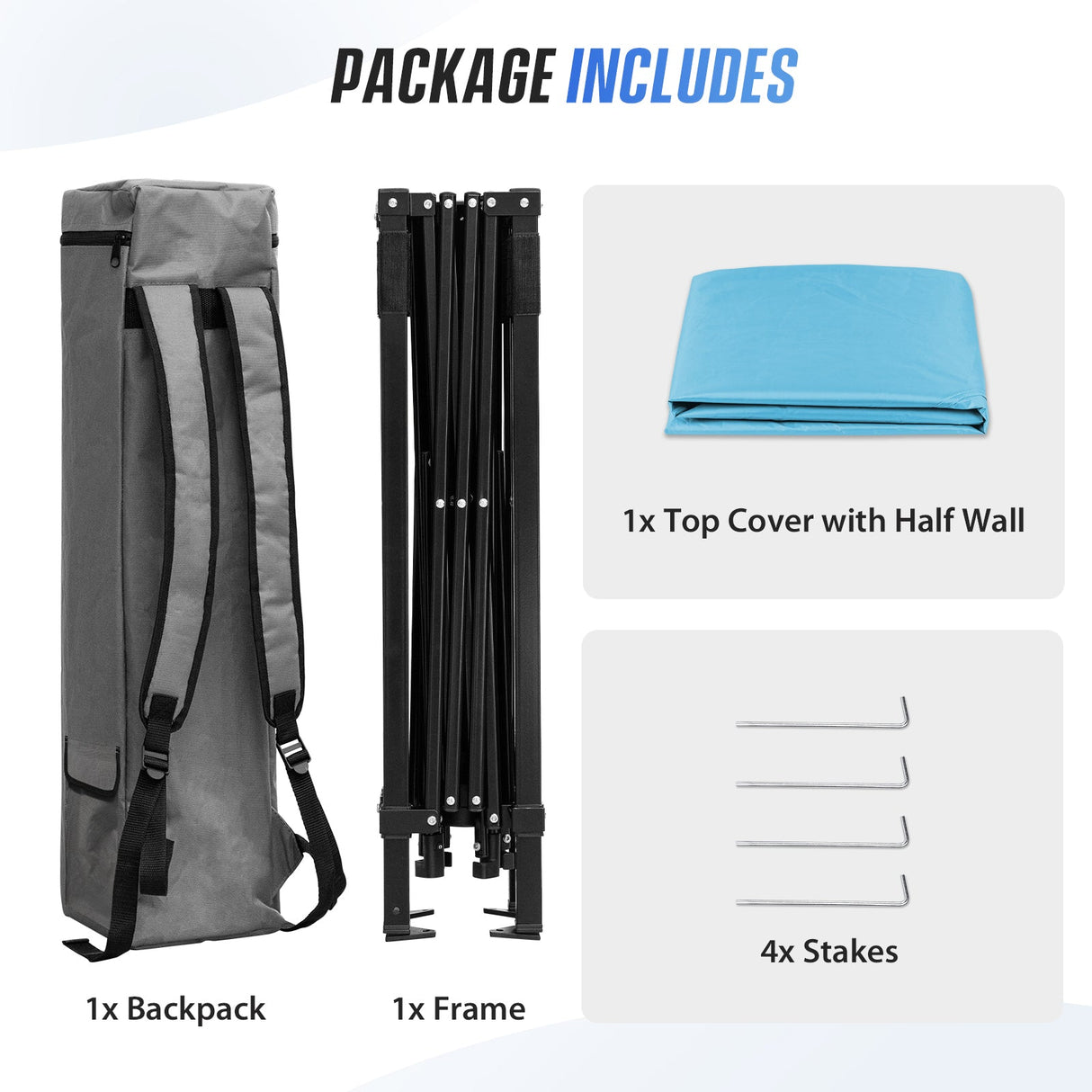 8x8 Pop Up Canopy Tent with Sidewall,8x8 Base 6x6 Top - Eagle Peak®