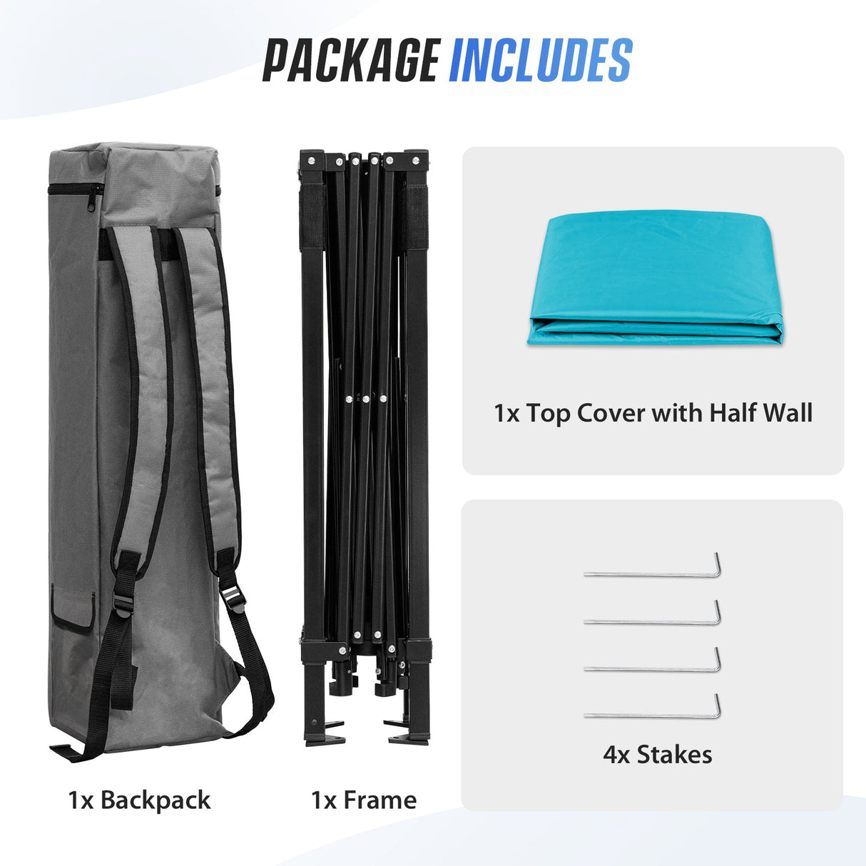 8x8 Pop Up Canopy Tent with Sidewall,8x8 Base 6x6 Top - Eagle Peak®