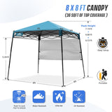8x8 Pop Up Canopy Tent with Sidewall,8x8 Base 6x6 Top - Eagle Peak Custom Canopy Tent