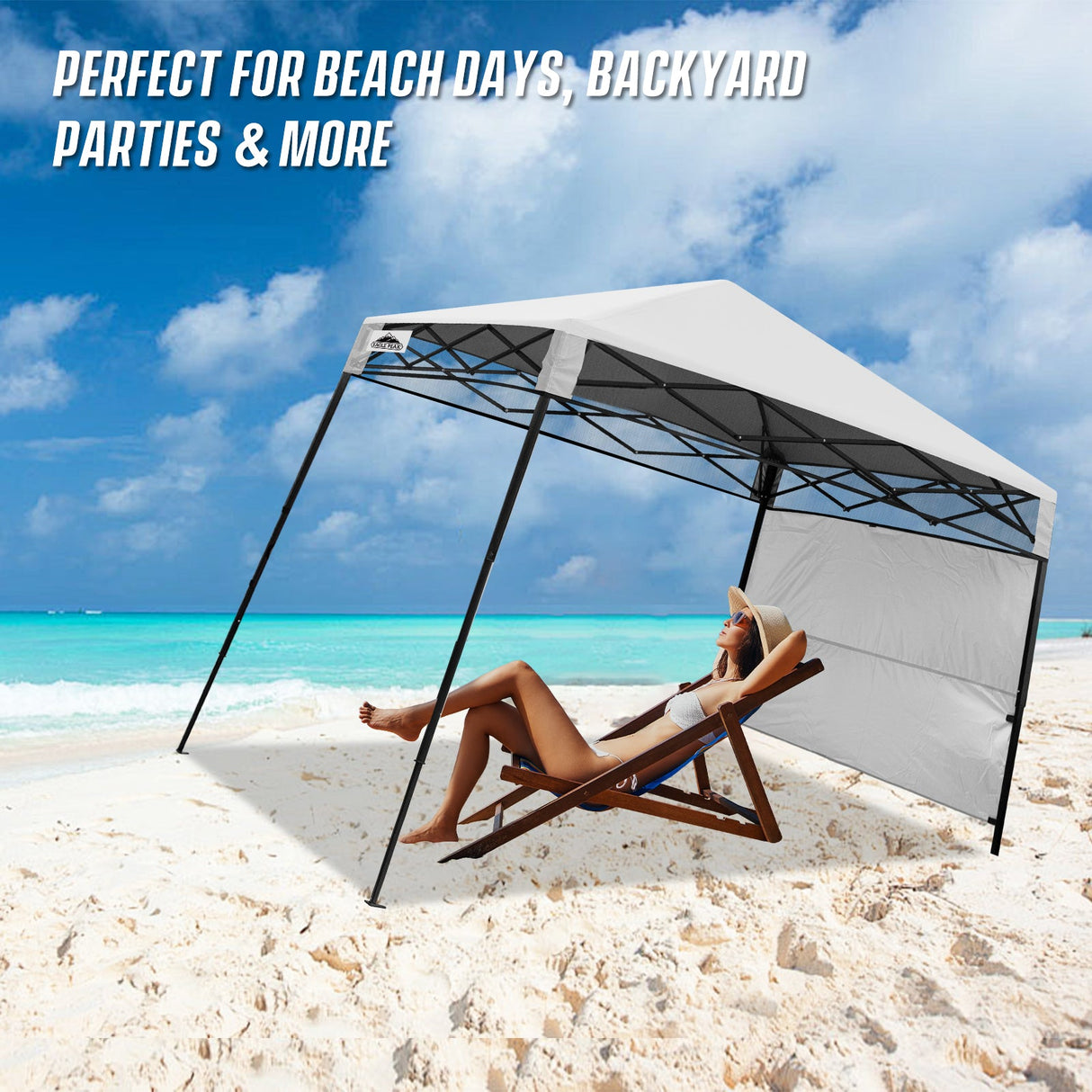 8x8 Pop Up Canopy Tent with Sidewall,8x8 Base 6x6 Top - Eagle Peak Custom Canopy Tent