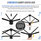 8x8 Pop Up Canopy Tent with Sidewall,8x8 Base 6x6 Top - Eagle Peak