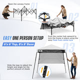 8x8 Pop Up Canopy Tent with Sidewall,8x8 Base 6x6 Top - Eagle Peak®
