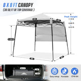 8x8 Pop Up Canopy Tent with Sidewall,8x8 Base 6x6 Top - Eagle Peak®