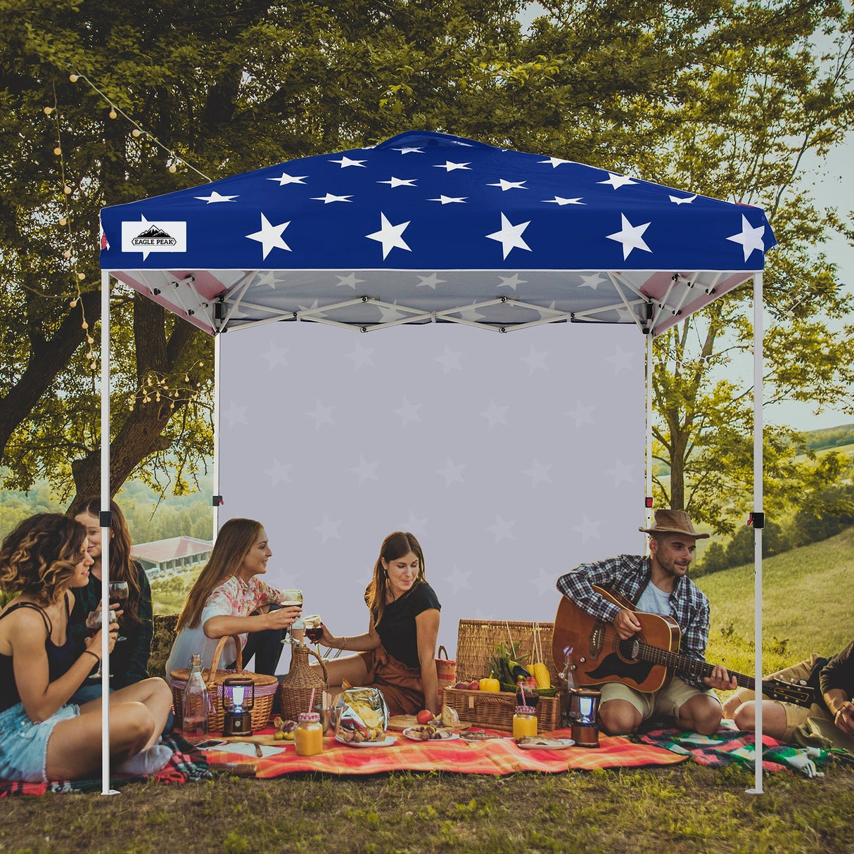 8x8 Pop Up Straight Leg Canopy with Sidewall - Eagle Peak Custom Canopy Tent