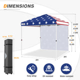 8x8 Pop Up Straight Leg Canopy with Sidewall - Eagle Peak Custom Canopy Tent