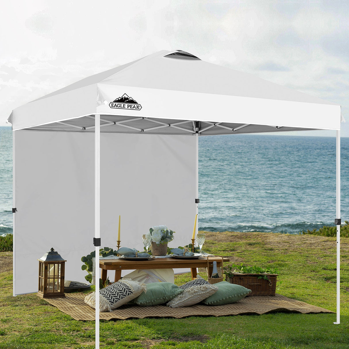 8x8 Pop Up Straight Leg Canopy with Sidewall - Eagle Peak Custom Canopy Tent