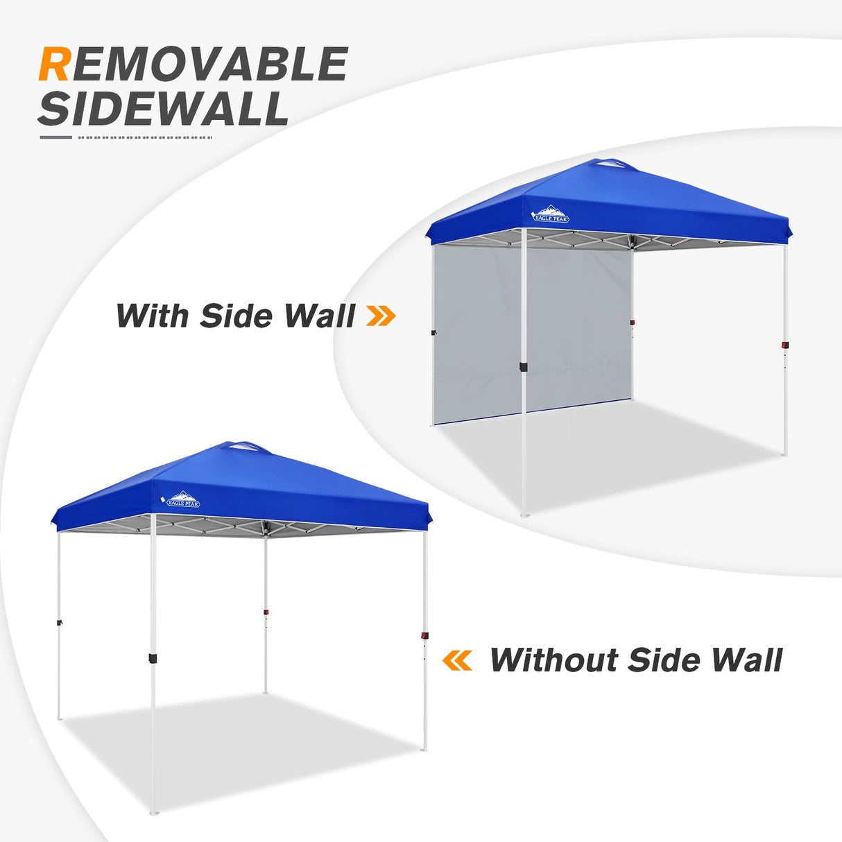 8x8 Pop Up Straight Leg Canopy with Sidewall - Eagle Peak®