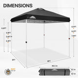 8x8 Pop Up Straight Leg Canopy with Wheeled Bag - Eagle Peak Custom Canopy Tent