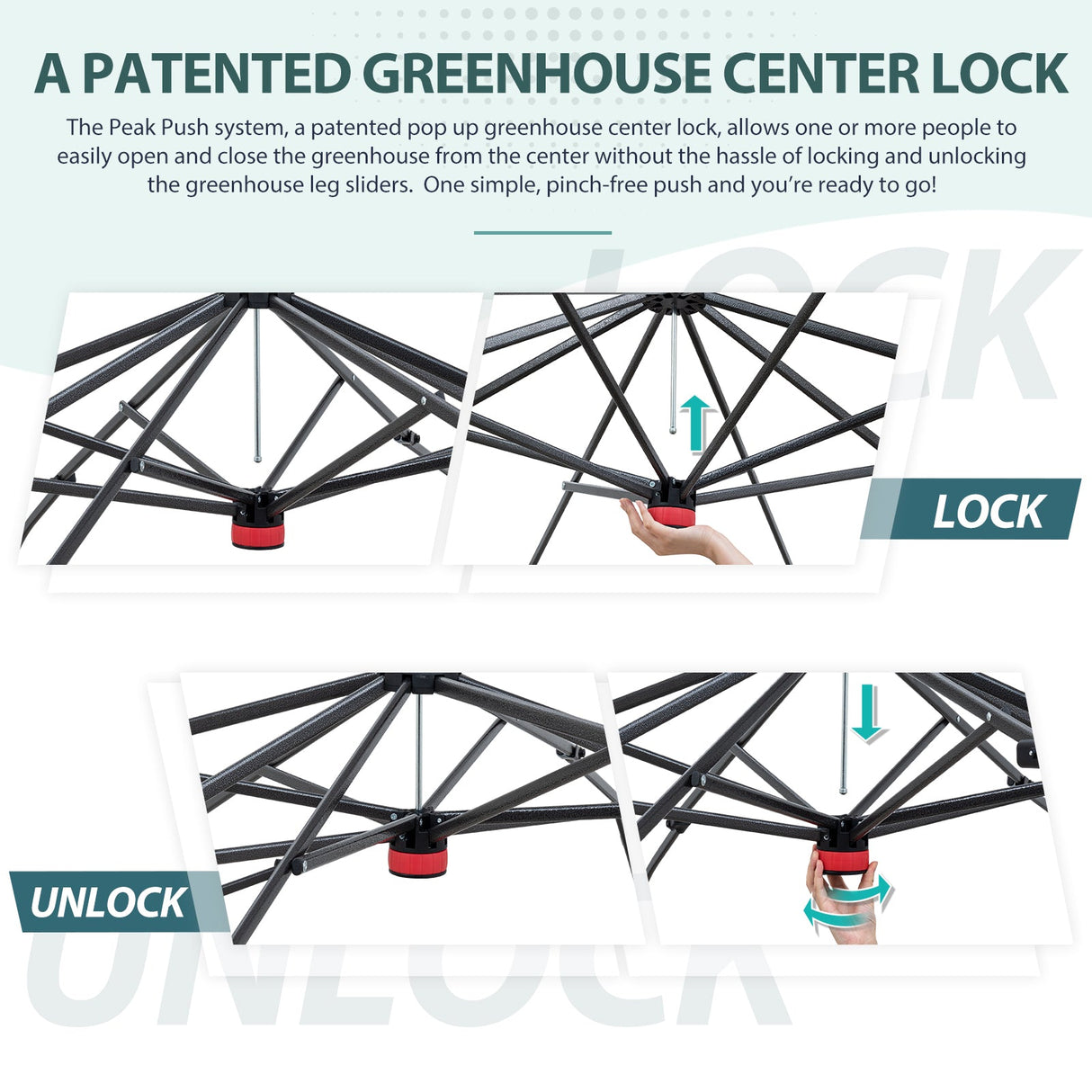 8x8 Portable Walk - in Greenhouse with Polyester Reinforced Corners - Eagle Peak Custom Canopy Tent