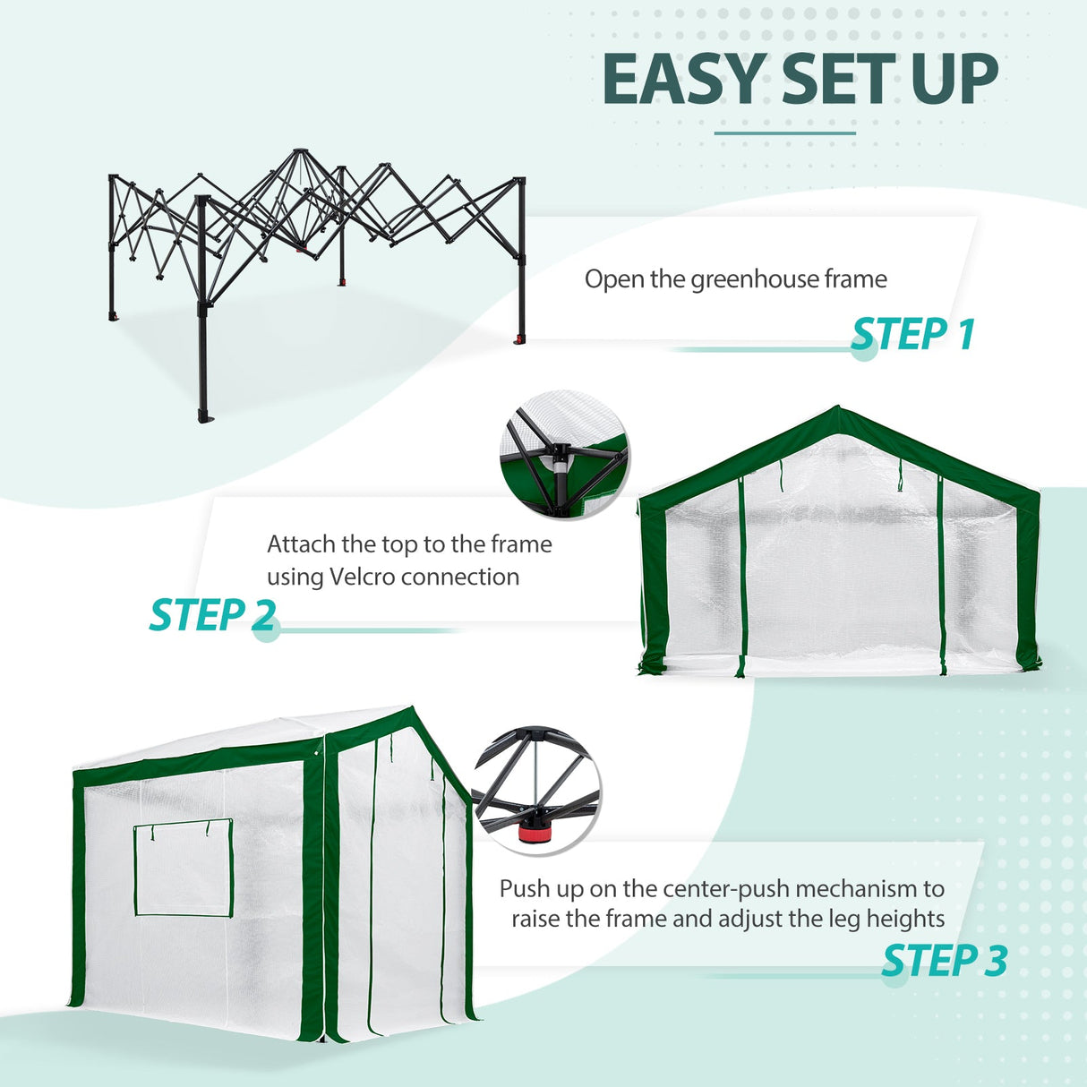 8x8 Portable Walk - in Greenhouse with Polyester Reinforced Corners - Eagle Peak Custom Canopy Tent