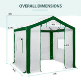 8x8 Portable Walk - in Greenhouse with Polyester Reinforced Corners - Eagle Peak Custom Canopy Tent