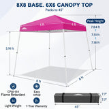 8x8 Slant Leg Pop-up Canopy Tent, Shelter 8x8 Base 6x6 Top - Eagle Peak®