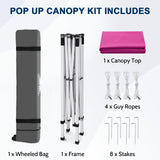 8x8 Slant Leg Pop-up Canopy Tent, Shelter 8x8 Base 6x6 Top - Eagle Peak®