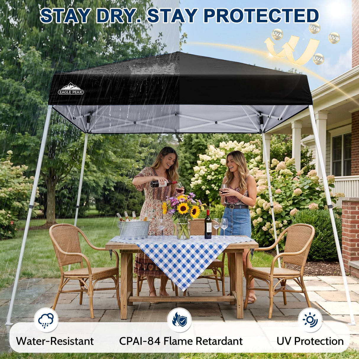 8x8 Slant Leg Pop-up Canopy Tent, Shelter 8x8 Base 6x6 Top - Eagle Peak®