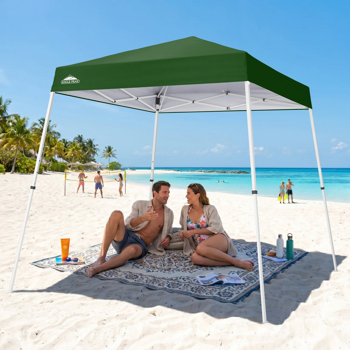 8x8 Slant Leg Pop-up Canopy Tent, Shelter 8x8 Base 6x6 Top - Eagle Peak®