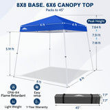 8x8 Slant Leg Pop-up Canopy Tent, Shelter 8x8 Base 6x6 Top - Eagle Peak®